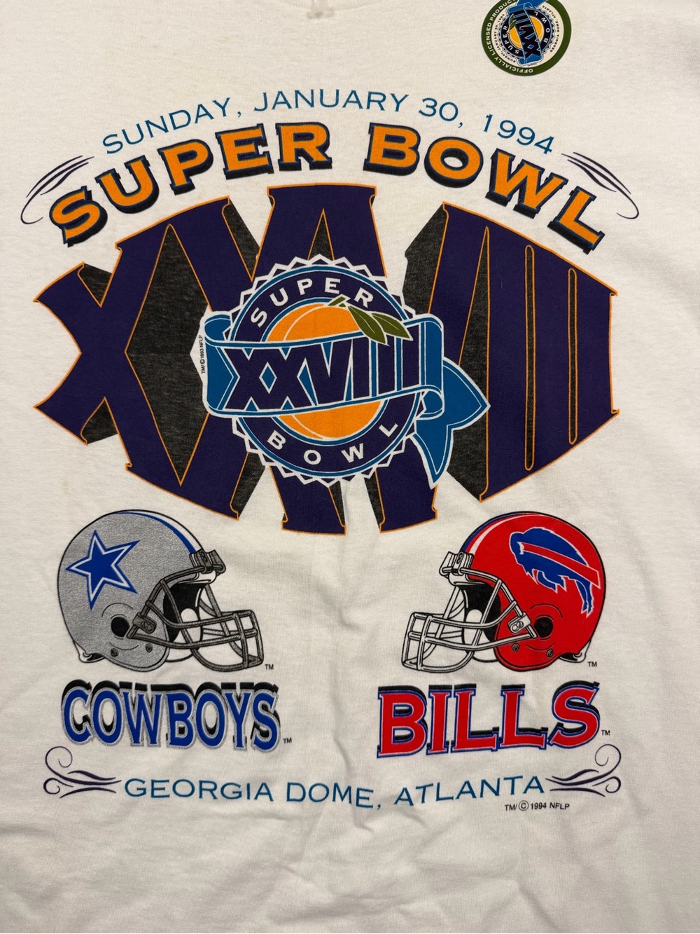 Vintage 1994 Starter Super Bowl XXVIII Cowboys Bills T-Shirt Large - Picture 4 of 11